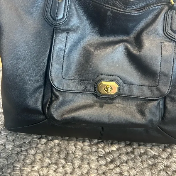 Coach Campbell Black Leather Satchel Bag G1320- F24845 - Image 4