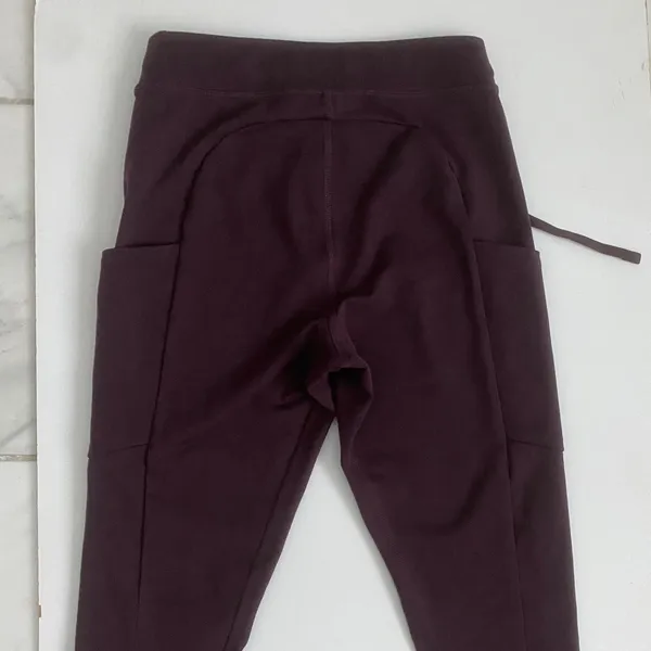 Alo Yoga Women XS‎ Plum Burgundy Cargo Pocket Drawstring Leggings Sweatpants - Image 3