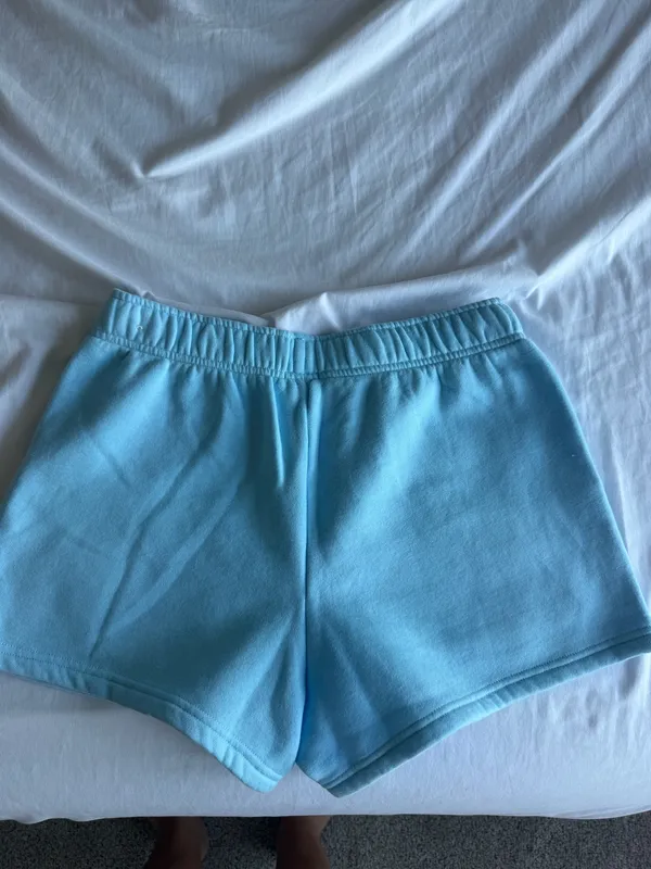 light blue aerie cloud fleece shorts - Image 2