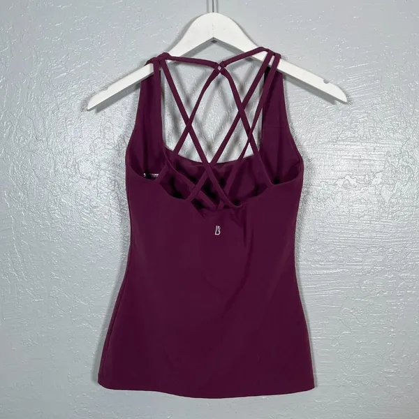 Buffbunny Collection Women S Purple Maroon Revolution Tank Built in Bra Strappy - Image 4