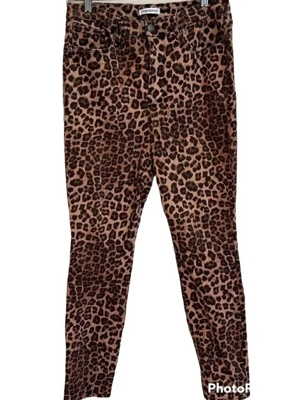 Good American Leopard Print Jeans Brown Size 28 High Rise Good Waist - Image 4