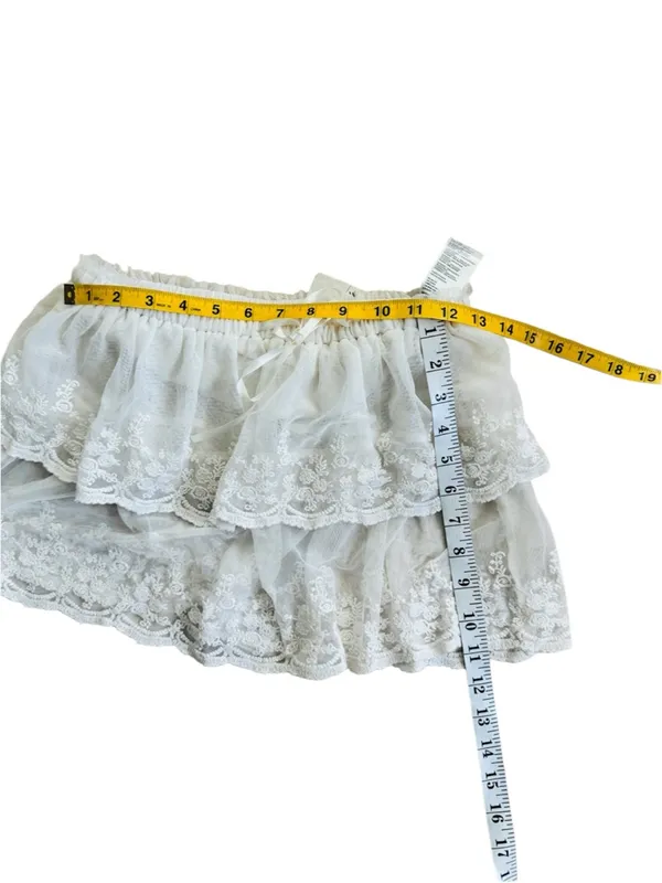 Free People White Lace Tiered Mini Skirt NEW - Image 6