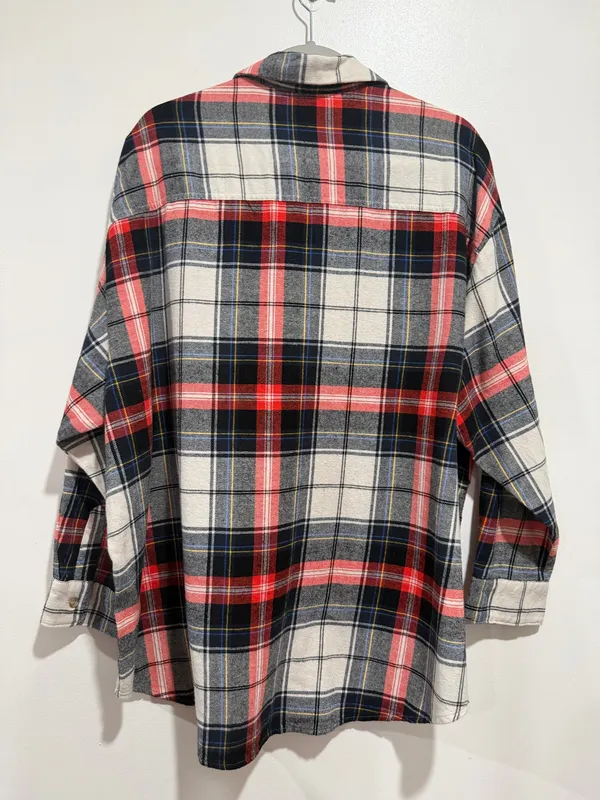 Old Navy The Boyfriend Shirt Plaid Flannel Button Down Oversized Size XXL - Image 6