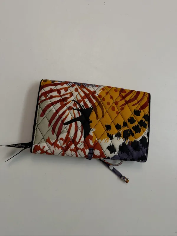 Vera Bradley Jewelry Case Roll Organizer Painted Feathers Print Pattern Abstract - Image 3