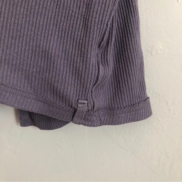 Free People We the Free Rib Purple Long Sleeve Cowl Split Back Sweater Small - Image 7