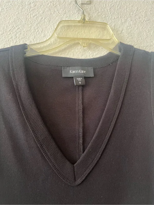 Karen‎ Kane Maxi Ribbed Dress Slit Small NWT black - Image 2