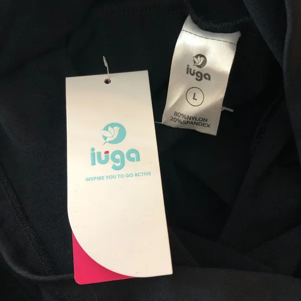 Iuga Maternity Yoga Pants Boot Cut Pockets Pintuck Black L - Image 3