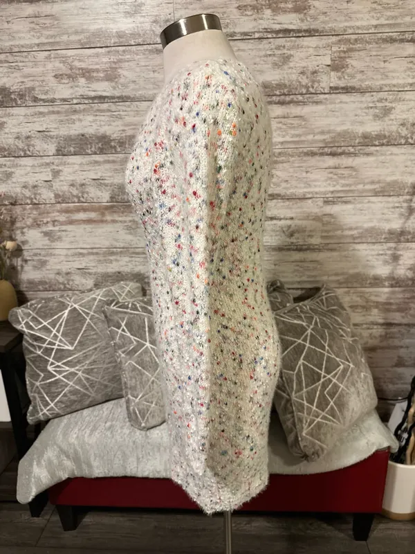 Long Sleeve Sweater Dress White - Image 2