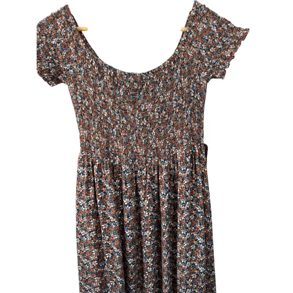 Sweet Lemon Smocked Floral High Low Maxi‎ Dress Women's Size L - Image 6