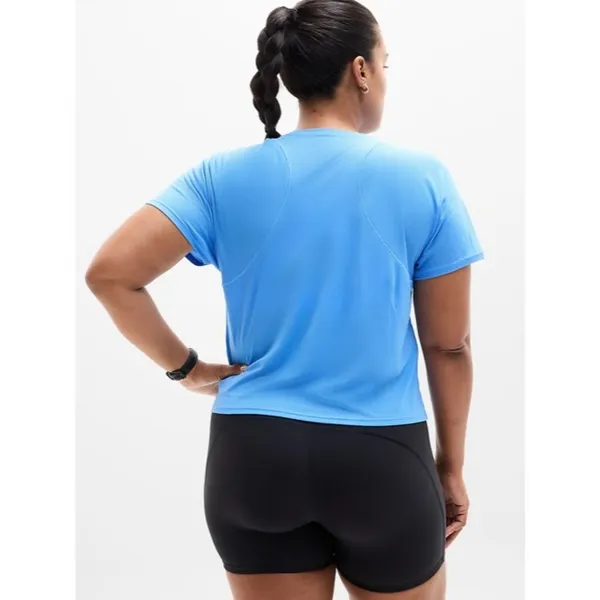 Athleta XL Grid Knit Tee Cornflower Blue X-Large Regular - Image 5