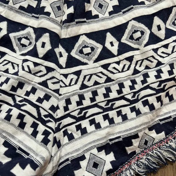 Easel Navy Blue White Geometric Shorts - Image 6