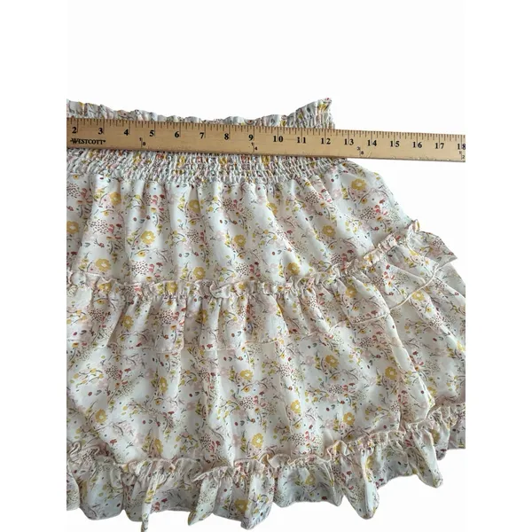 Altar'd State Floral Mini Skirt Large Ruffle Tiered Boho Cottagecore #AA1-1 - Image 5