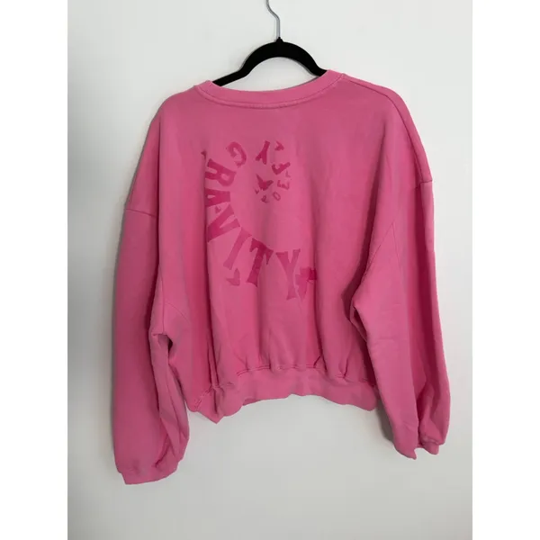 Wicked Pink Cropped Sweatshirt size large - Image 3
