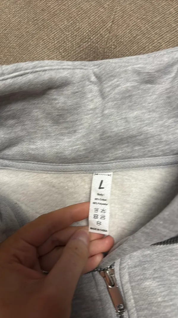 Quarter Zip Pullover Gray Size L - Image 5