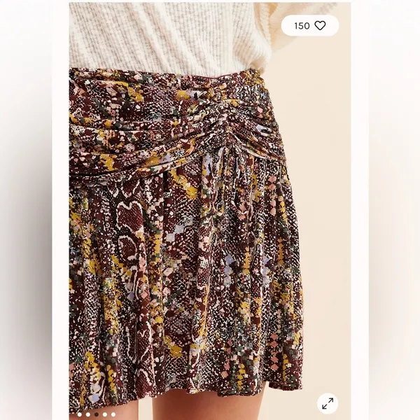 Free People Brown Snake Print Saturday Sun Mini Skirt size 6 - Image 3