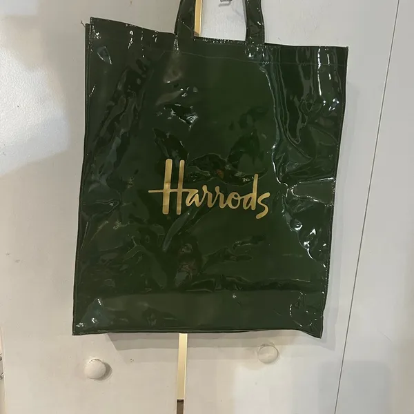 Harrods Glossy Green Shopper - Image 2