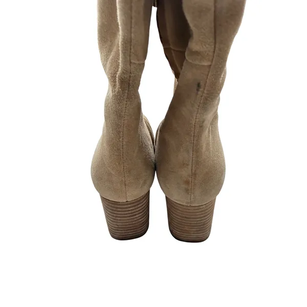 Vince Camuto Tan Suede Tall Block Heel Boots Womens 6.5W Extra Wide Calf - Image 5