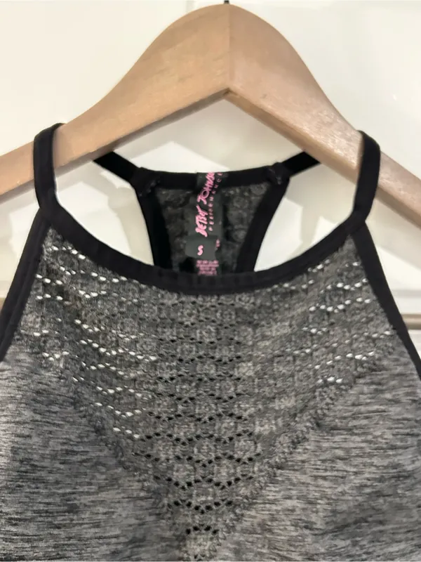 Betsey Johnson Performance Racerback Sports Bra Gray Size S - Image 3