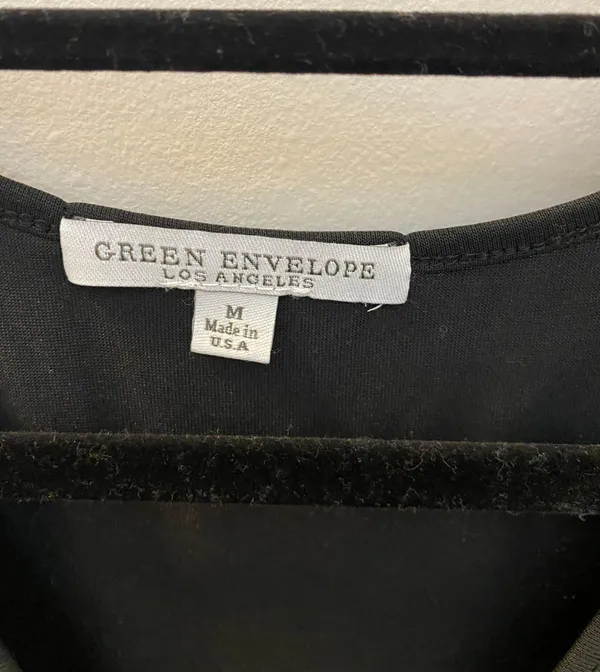 Green Envelope Black Peplum Top - Image 3