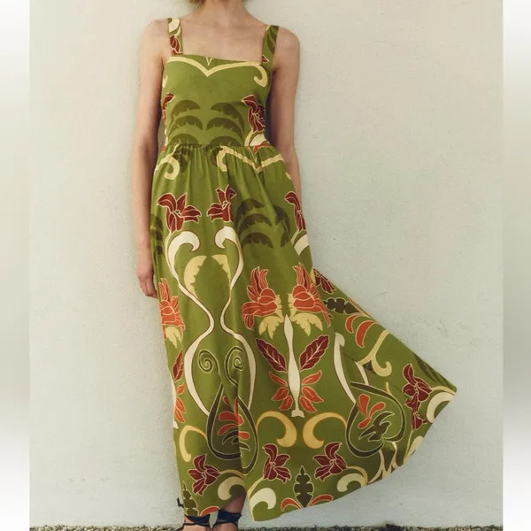 Zara Printed Midi Rio Dress - Image 4