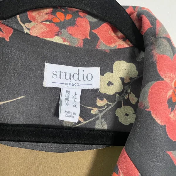 Floral‎ Vegan Suede Jacket L Bohemian Boho Chic Artsy Whimsigoth Dark Feminine - Image 3