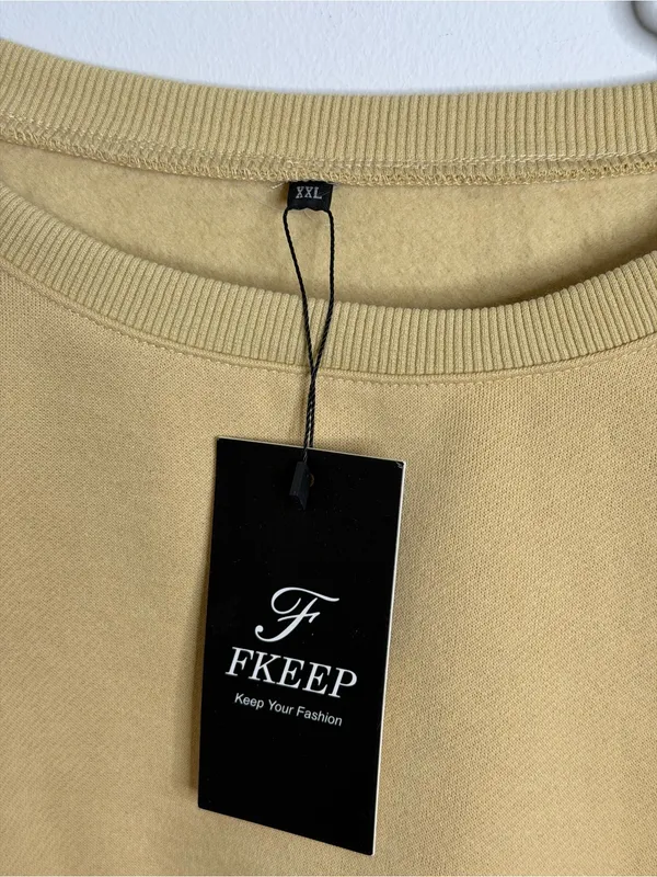 NWT Beige Cropped Oversized Sweatshirt Raw Seam Balloon Sleeve streetwear XXL - Image 5