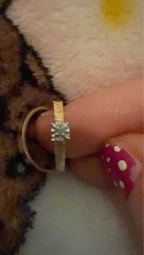 14k gold old wedding set Size 6 - Image 4
