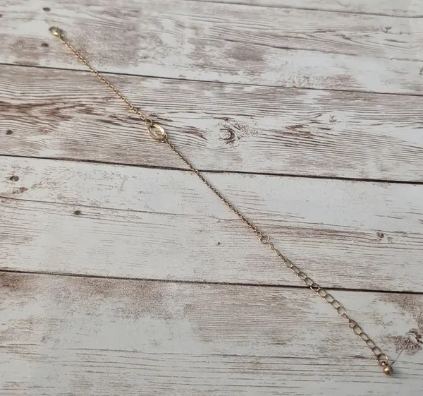 Large Bracelet or Anklet - 7" - 9 & 7/8" Gold Tone Shell Charm - Heavy Tarnish - Image 8