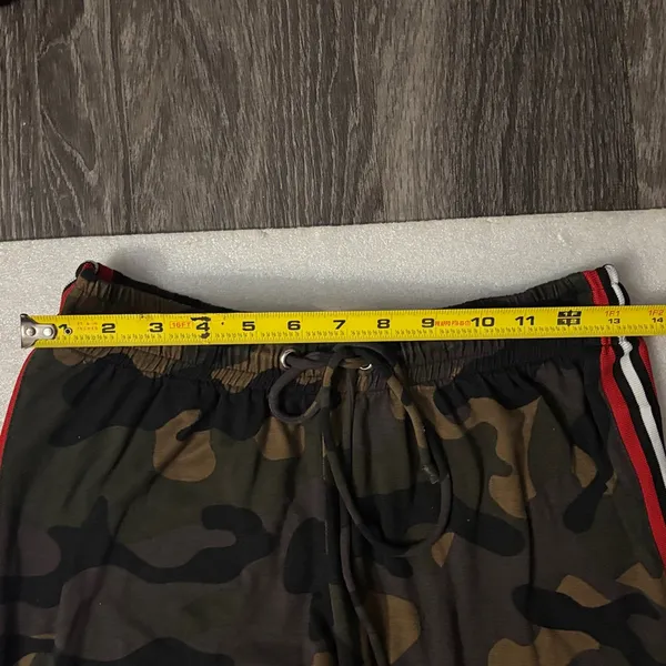 Liz & Sara Camouflage Racing Stripe Drawstring Leisure Pants M Indie Sleaze Rave - Image 5