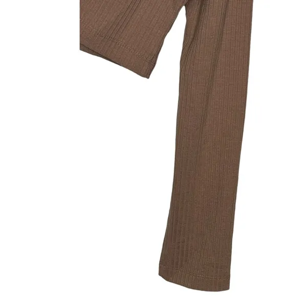 Gianni Bini Women's Top Rib One Shoulder Long Sleeve Stretch Crop Brown XL‎ NWT - Image 9