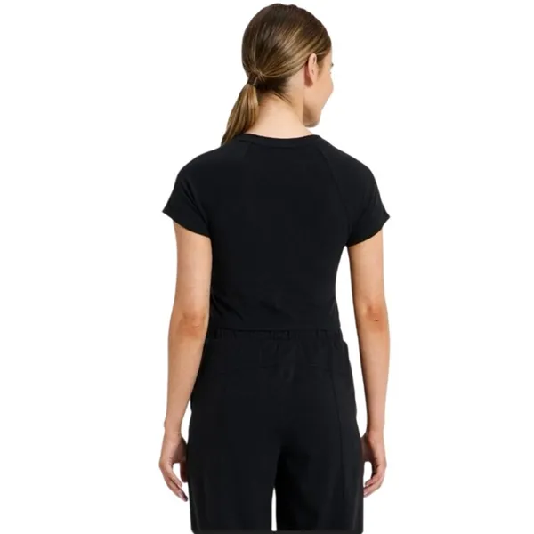 Womens Washed Jersey Cropped Short Sleeve Top JoyLab Black medium athletic shirt - Image 2