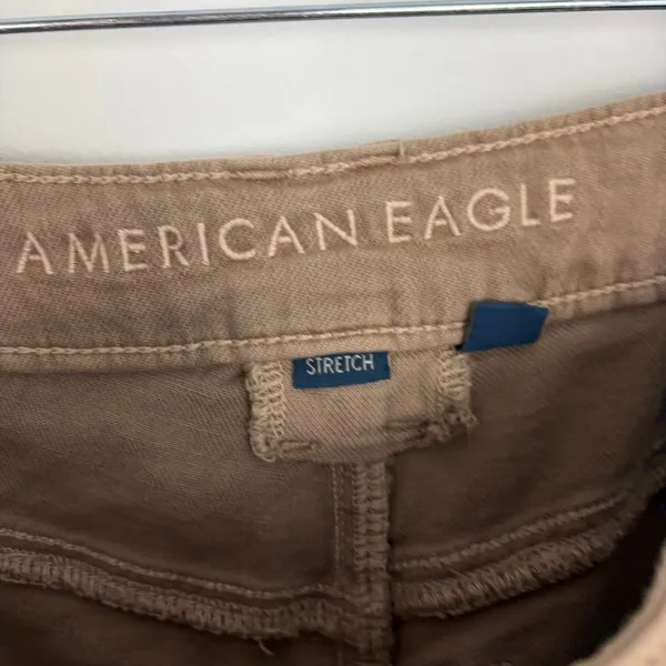 American Eagle Stretch Baggy Wide Leg Cargo Pants Brown High Rise Carpenter 2 - Image 7