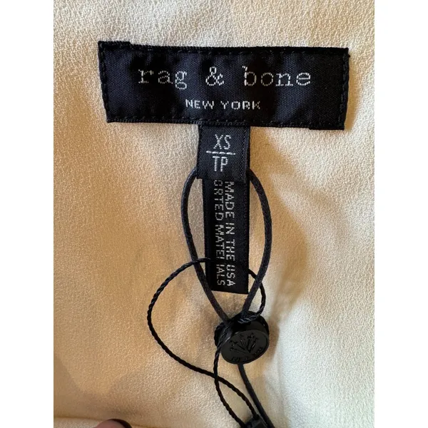 Rag & Bone Shirt Women XS Ivory Almond Harper Split Back‎ Top Streetwear NWOT - Image 9