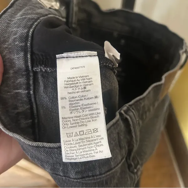 Madewell Perfect Vintage Jeans Charcoal Gray Black‎ Lunar Wash Denim Size 27 (4) - Image 7