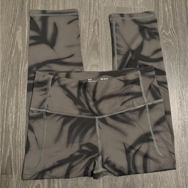 Under Armour Women Compression Tights Pants Gray/Black Size Medium - Image 3