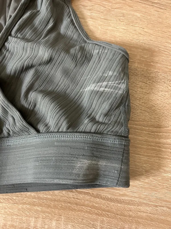 Mono B Gray Ribbed Racerback Sports Bralette - Image 4