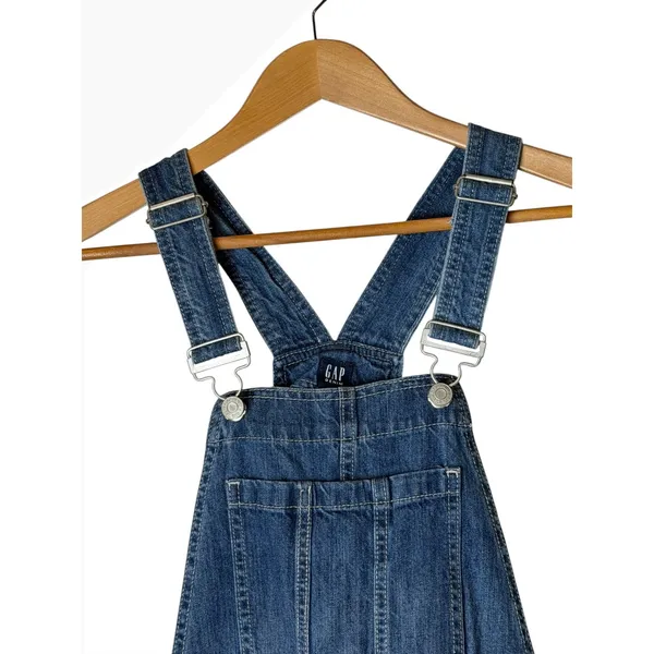 Gap Denim Overalls Women XS Blue Straight Leg Cotton Bib‎ Dungarees Streetwear - Image 4