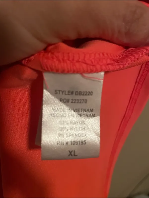 Love J Neon Coral Pink Dress XL Bright Summer Stretch Casual Boutique - Image 4