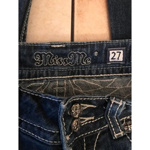 Miss Me ladies bootcut denim jeans‎ with studded bling gem pockets size 27 - Image 6