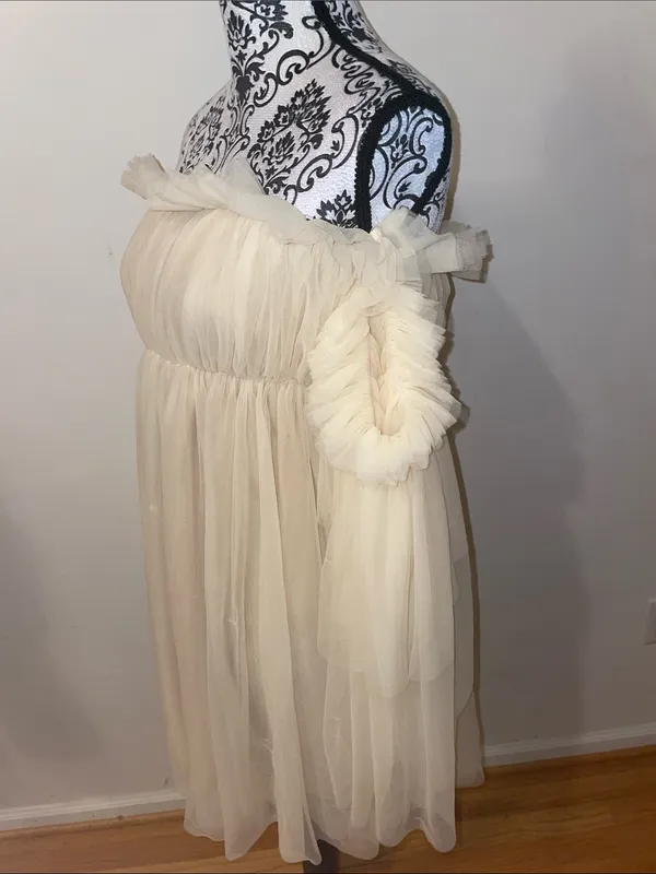 SHEIN Off-Shoulder Ruffle Chiffon Mini Dress Size Small - Image 5