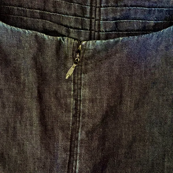 TANYA TAYLOR Pansy Dress Blue‎ Denim Pleated Mini Puffed Sleeves Flirty Size 6 - Image 15