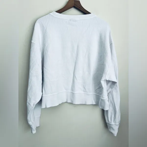 Chicka-d washed pink Nashville Boots White Cropped Corded Graphic Sweatshirt XL - Image 3
