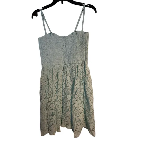 Abercrombie & Fitch Women's Sleeveless Lace‎ Mini Dress S Light Blue Corset Y2K - Image 12