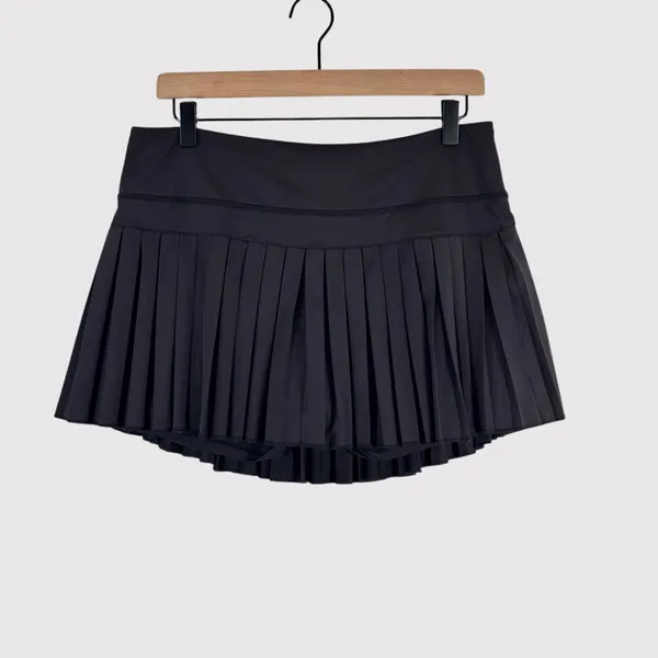 Gold Hinge Womens Skort Black Pleated Mini Tennis Skirt Lined High Waist XL - Image 2