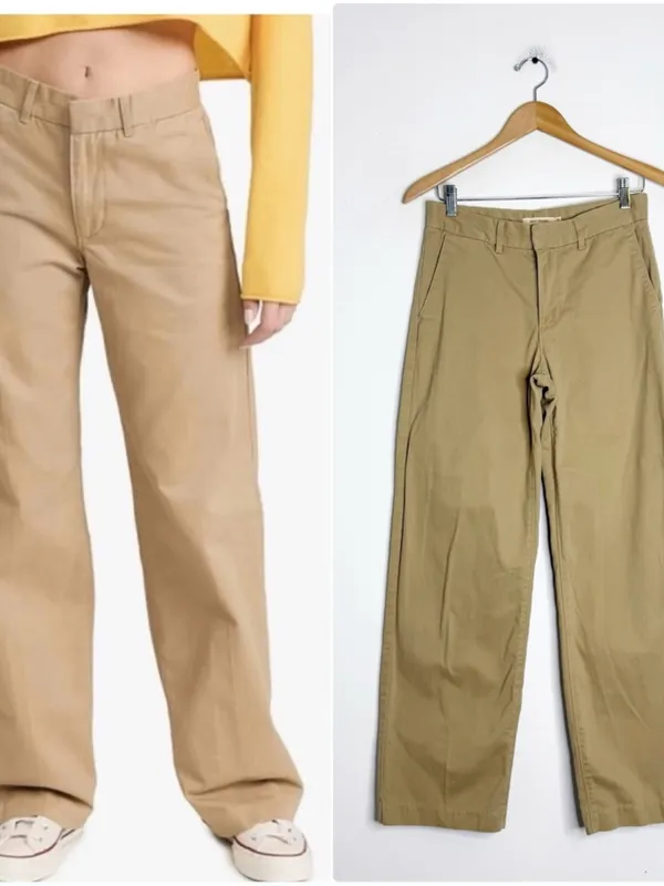 Levi’s Baggy Trousers Tan Size 25 / 0 Wide Leg High Rise Cotton Pants - Image 2