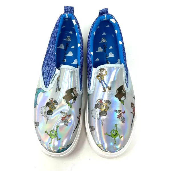 Ground Up size 10 Shoes Silver Disney Character Iridescent Slip On Sneakers‎ - Image 2