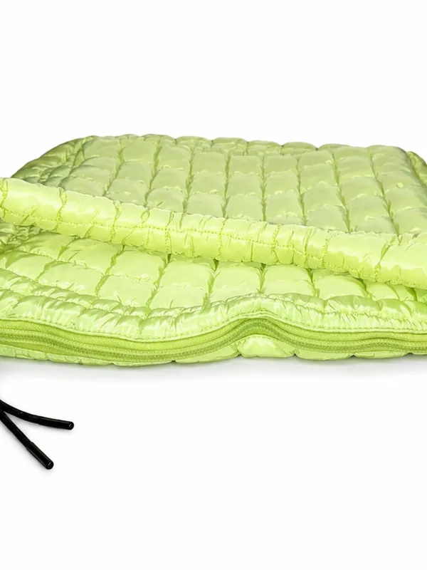 Katydid Oversized Quilted Hobo Tote Bag Lime Green Puffer NWOT - Image 6