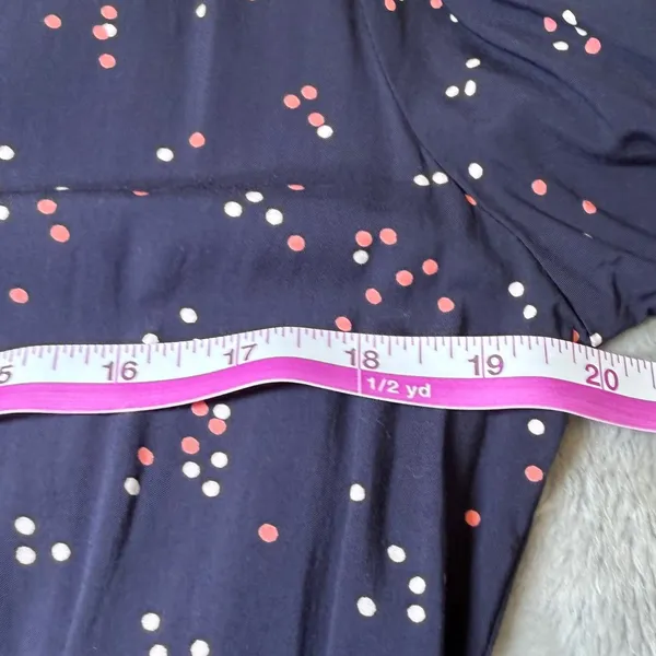 Gap Womens Size Medium Navy Blue Polka Dot Tie Waist Shift Dress Long Sleeve - Image 9