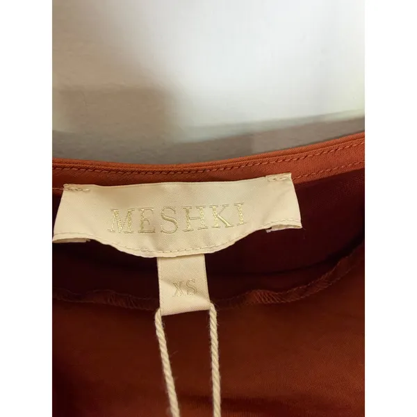 NEW Meshki Victoria Cowl Neck Mini Slip Dress in Copper Size XS - Image 3