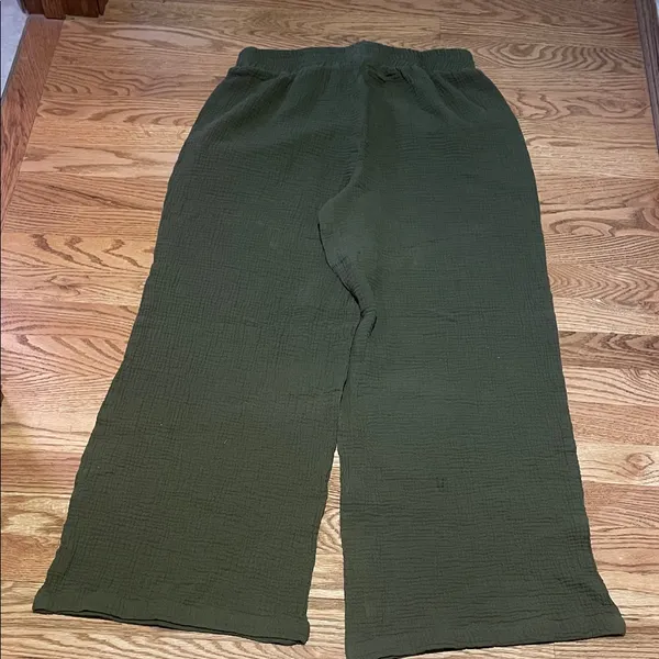 Women's Olive Wide Leg Pants - Image 4